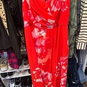 City Chic Vibrant Red Floral Maxi Dress